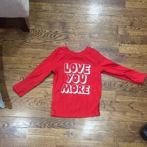 Cat & Jack Red Long Sleeve Tee with 'Love You More' Print
